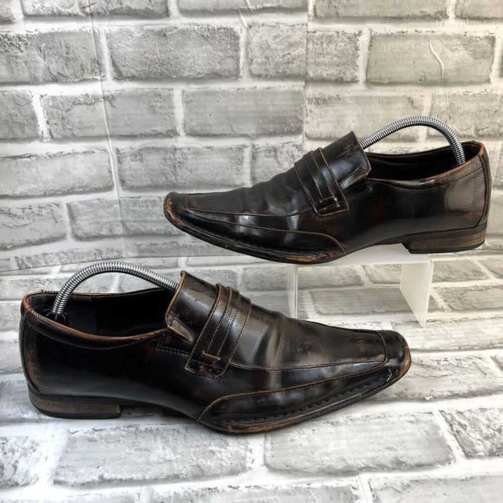 Giorgio Brutini Men’s 10.5 Brown Copper Leather Square Toe Loafer Dress Shoes